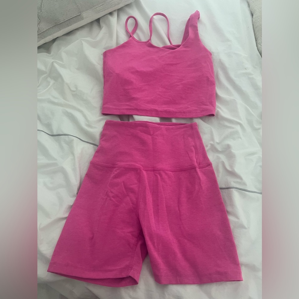Beyond Yoga Pink Cropped Tank Top